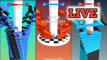 stack ball live gameplay with level up game⚽❤️ #stackball #live #shortslive #gameplay