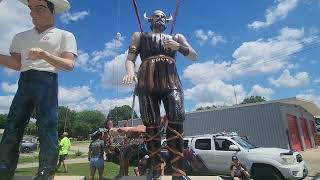The Bemidji Brave and Astro Oil Spacement arrive at the American Giants Museum in Atlanta, IL