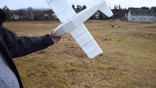 Depron Dornierish flyingboat test glide.