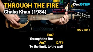 Video thumbnail of "Through the Fire - Chaka Khan (1984) Easy Guitar Chords Tutorial with Lyrics"