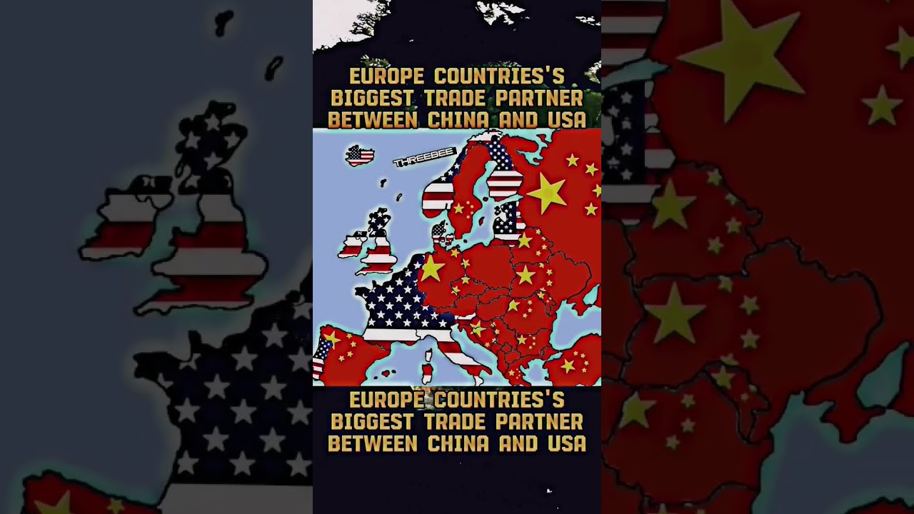 Europe countries's biggest trade partners between China and USA #countries #trending #mapping #fypシ