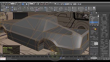 low poly car modeling  Part. 2 (lowpoly  DeLorean DMC–12 ) 3D Tutorial