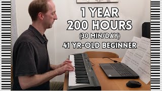 1 year of Piano Progress (41yearold selftaught beginner)