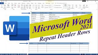 Repeat Header Rows | Heading Row Repeat | Microsoft Word |