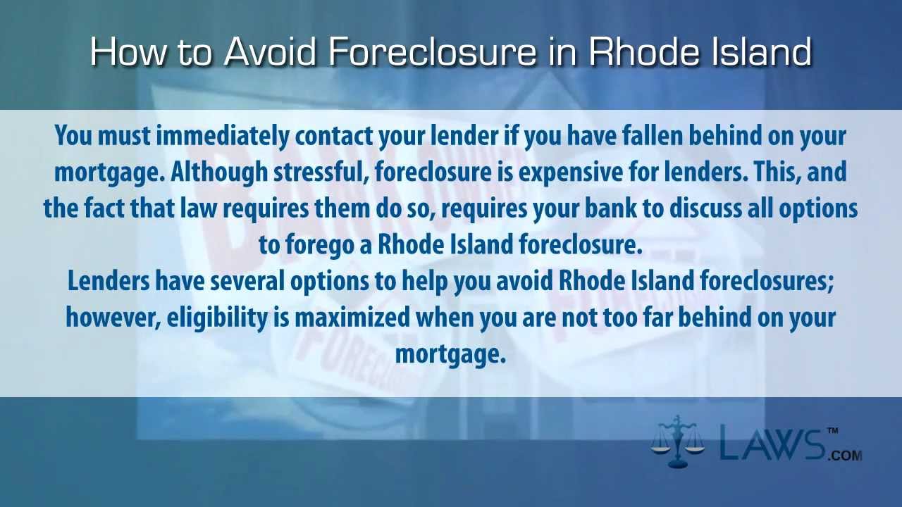 How to stop foreclosure in Rhode Island