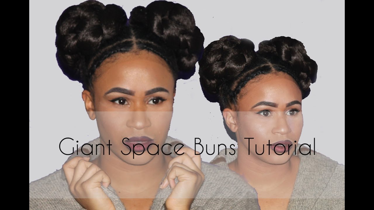 Large Space Buns On Short Natural Hair Easy Protective Style