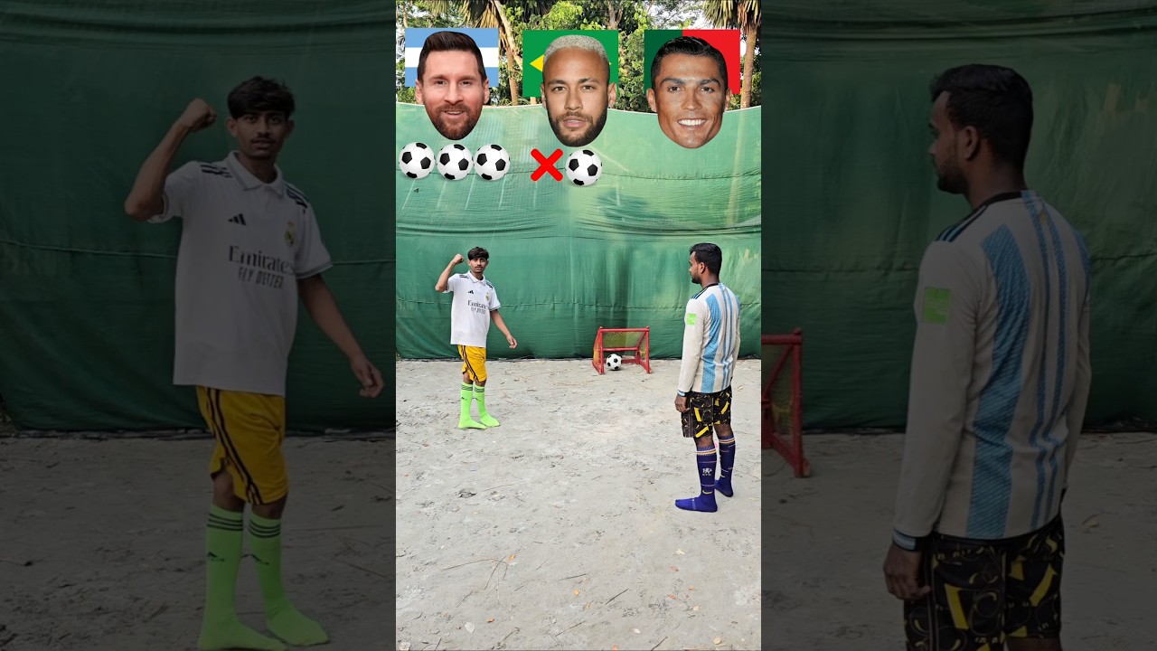 Messi vs Ronaldo vs Neymar Chest Control Challenge ⚽🔥