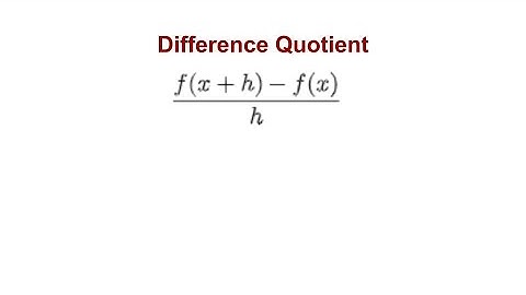 Difference Quotient for Summer AP Calc Review