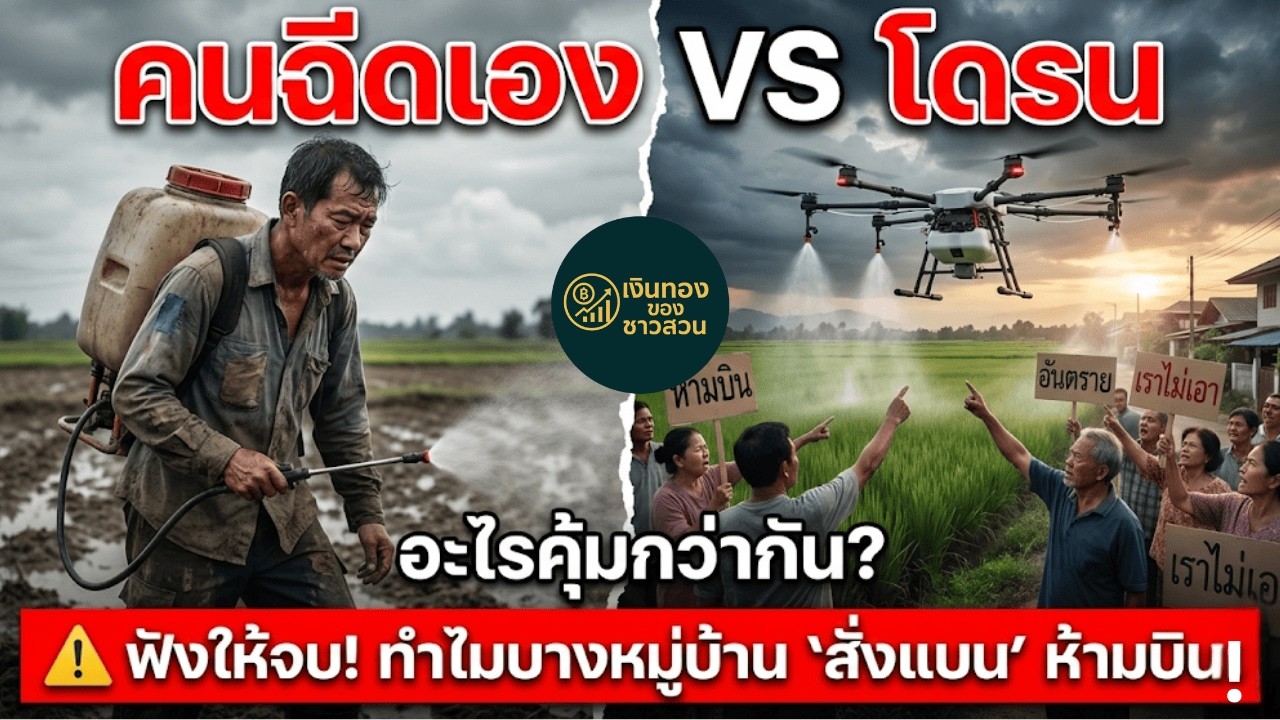 โดรน VS คนพ่นยา อะไรคุ้มกว่า? จากฮีโร่เซฟปอด สู่ 