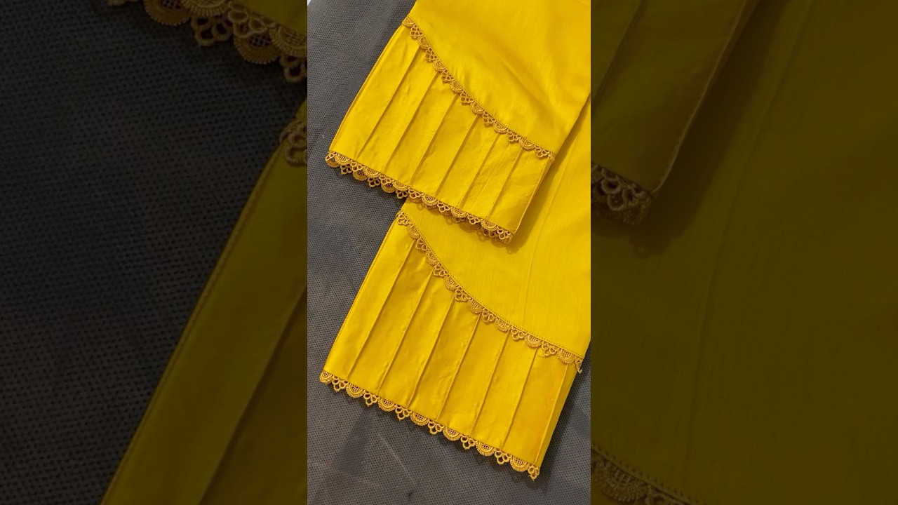 2025 Eid Special/trouser bottom design with pintuks and laces