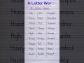 H Letter Words/ Words starting from Letter H in English/ H Letter words starting#shorts #ytshorts