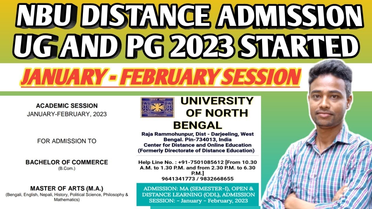 NBU Distance Admission 2023 UG and PG Started || January- February Session PG admission