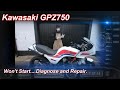 Kawasaki GPZ 750 Engine won`t turn over. Diagnose and repair.