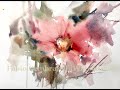 Watercolor/Aquarela - Demo Wet on Dry Red Flower (WITH AUDIO)