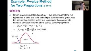 9.1.2 Two Proportions - Example, P-Value Method, Normal Approximation to the Binomial Distribution