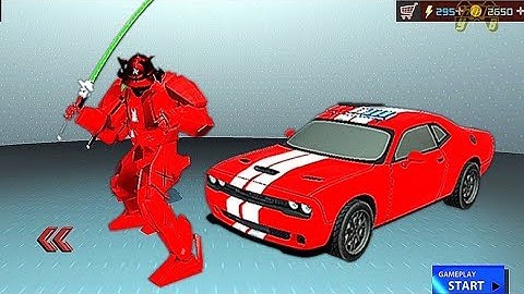 Police Samurai Robot Car Transformation: Red Car Robot Transform City Battle - Android Gameplay