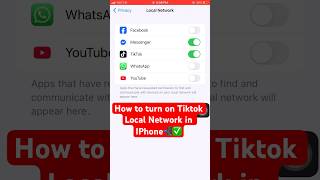How to turn on Tiktok Local Network in IPhone📲✅ #iphone #tiktok #localnetwork #tutorial