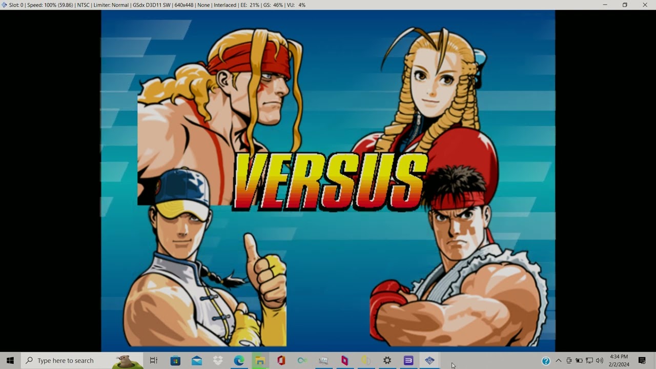 Capcom Fighting Jam PS2 Parsec PL1 Mr.Hadoken01 vs PL2 KOF Editor Part 1
