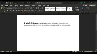 Print distinct numbers