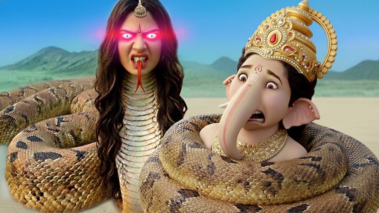 जहरीले विष से भरी नागिन ने जब गणेश को अपने फ़न में झकड़ा | Jai Bholenath @Ladla Ganesh