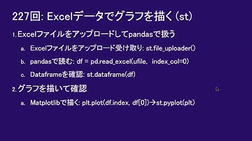 だれでもPython 227回:  Excelデータでグラフを描く     (Streamlit)