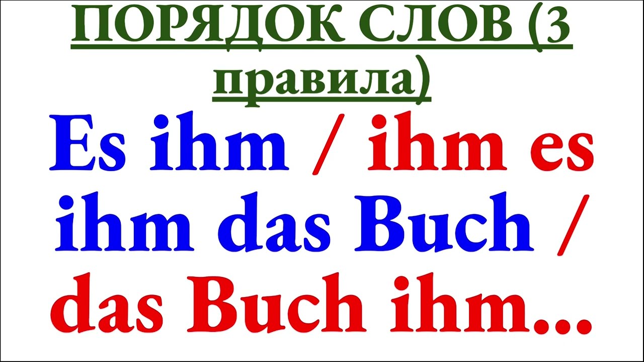 ДА, АД и Давид против Голиафа - 3 правила на порядок слов в немецком - разбираем каждое на примерах