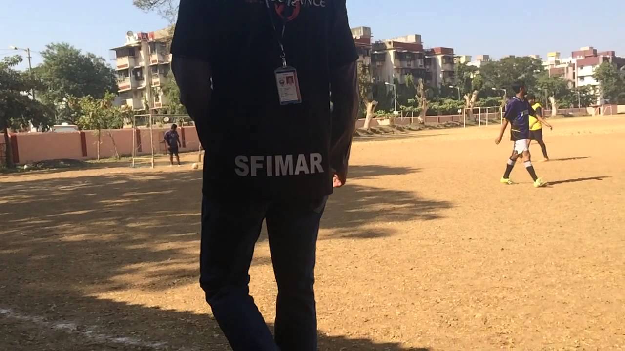 SFIT football finals scene. Slow motion video.