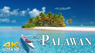 FLYING OVER PALAWAN (4K UHD) Amazing Beautiful Nature Scenery with Relaxing Music| 4K VIDEO ULTRA HD