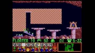 Snes Lemmings Tricky level 12