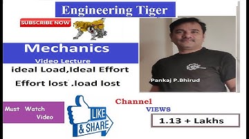 simple Machine lecture l ideal load, ideal efforts examples, Mechanics l Msbte, GTU