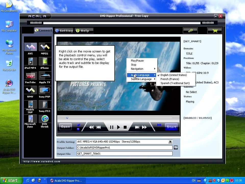 Acala DVD Ripper Professional free copy video guide