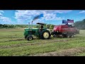 Jered and Andrew baling oat Straw and chopping 4th cutting