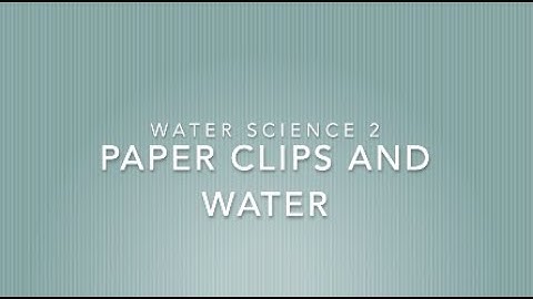 Paper Clips and Water
