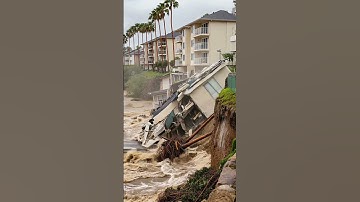 Massive Building Collapse on Riverbank!