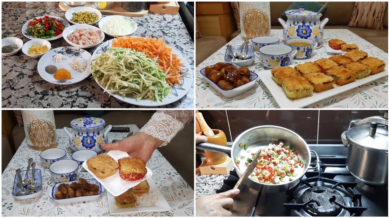 جبت ليكم عشيوة خفيفة ظريفة 🥘 و ساهلة🥄 تحضر ف وقت قصير🍲 و كنافة محشية بالخضر و الدجاج 🥙