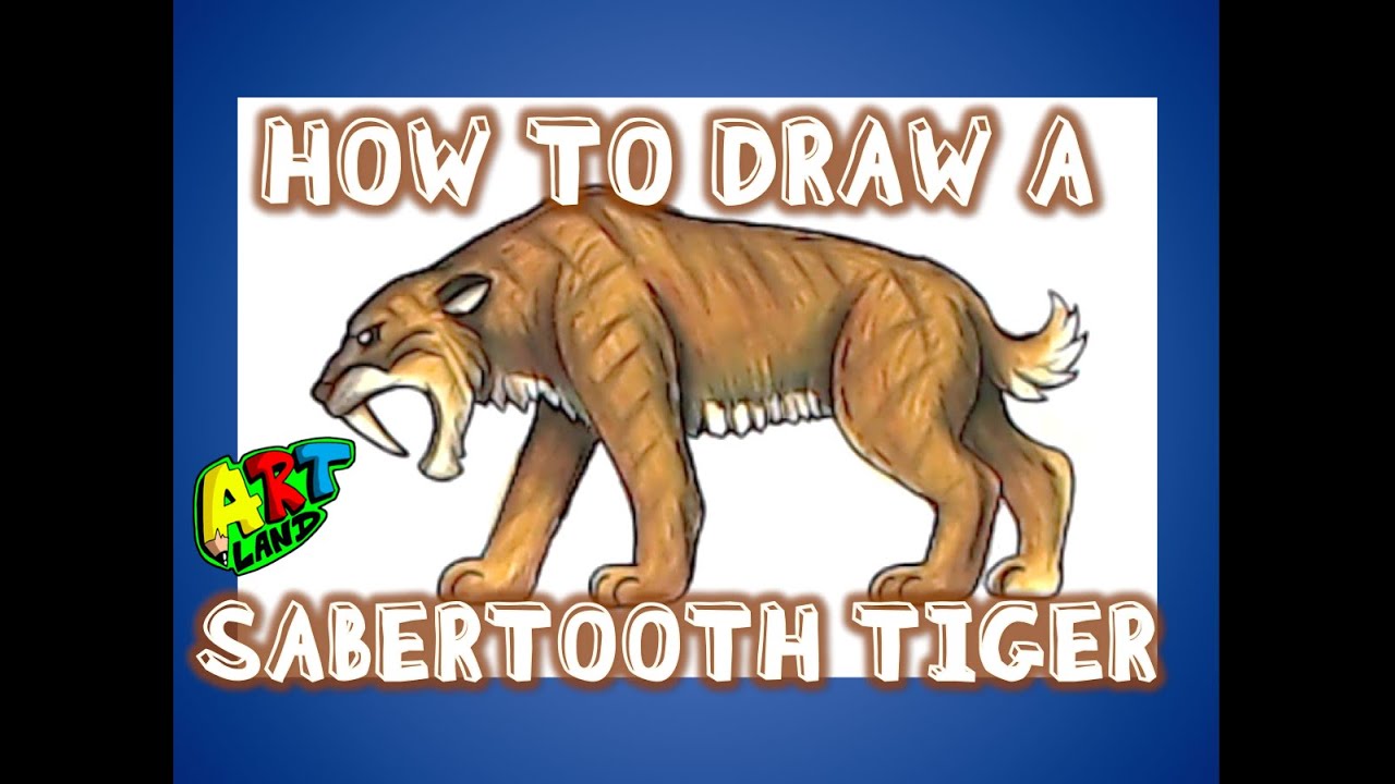 Saber tooth tiger Animals Drawings Pictures Drawings ideas for kids  Easy and simple