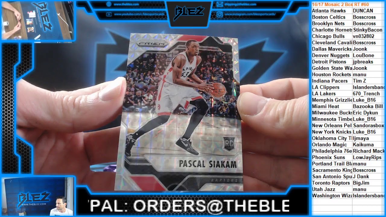 2016-17 Mosaic NBA 2 Box RT #60 ELITE ROOKIES!!