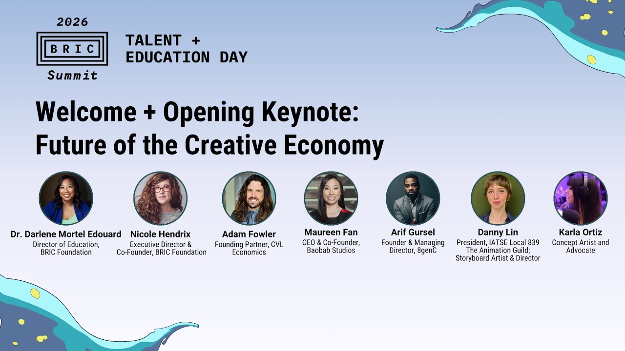 Danny Lin, president of The Animation Guild, delivers the opening keynote on the future of the creative economy at the 2026 BRIC Summit.