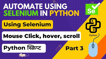 Selenium Mouse Hover And Click | Python  | Selenium Python In Hindi | By Krishna Sonavane🐭