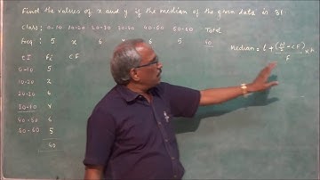 STATISTICS CLASS-10 find missing freqencies x and y when median is given