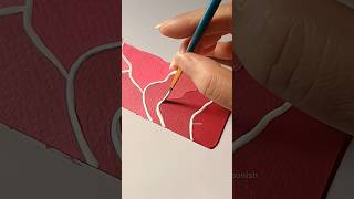 Painting a Pink Minimalist Abstract Mountain landscape Bookmark | Aesthetic Handmade Bookmark #art