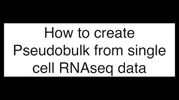 How to Create Pseudo Bulk from Single Cell RNAseq data