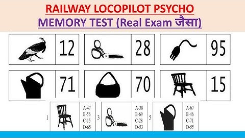 Railway Psycho Test |Memory Test |