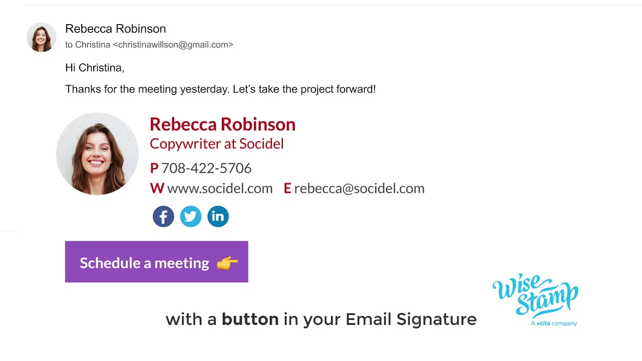 Email signature with a call-to-action button - YouTube