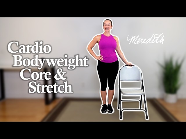 15 Minute Low Impact Cardio, Bodyweight, Core & Stretch Workout For Beginners and Seniors