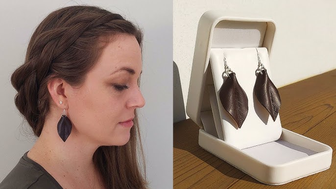DIY Embossed Leather Earrings - Crafting in the Rain
