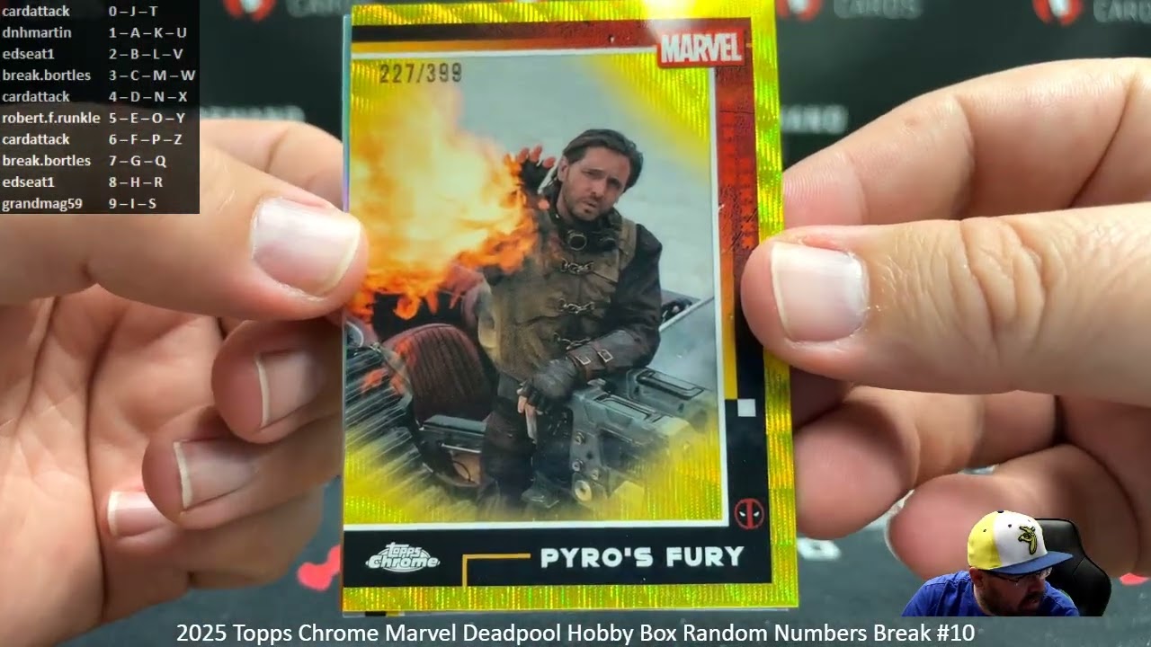 4/5/2026 2025 Topps Chrome Marvel Deadpool Hobby Box Random Numbers Break #10