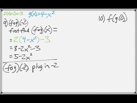 Math 122 : 3.4 #9, #10 (College Algebra Tutorial : Composition Of Functions)
