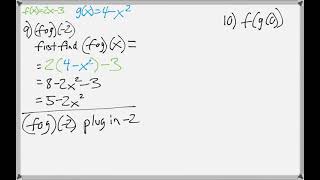 Math 122 : 3.4 #9, #10 (College Algebra Tutorial : Composition Of Functions)
