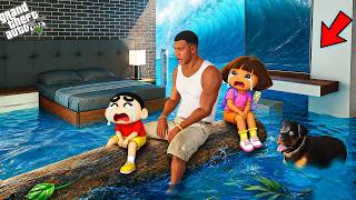 Shinchan & Franklin Survive The Biggest Tsunami In Los Santos! | GTA 5 Tamil Mods